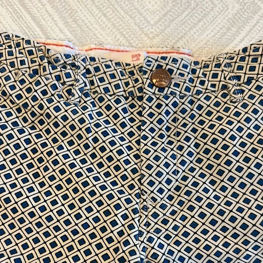 Scotch & Soda Boys Blue & Black Geometric Pattern Adjustable Waist Shorts